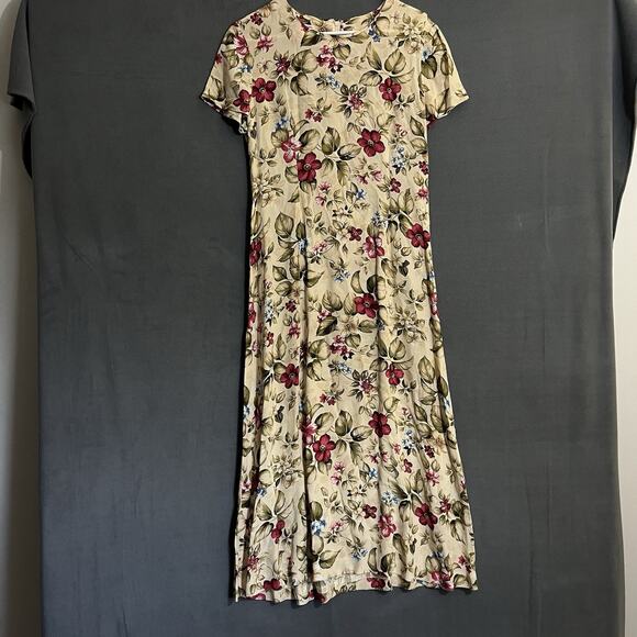 Talbots Maxi Dress Size 6 Floral Cream Vintage Cottagecore English Countryside - Picture 2 of 8